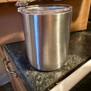 Stainless Steel Insulated Drink Tumbler with Clear Lid - Silver